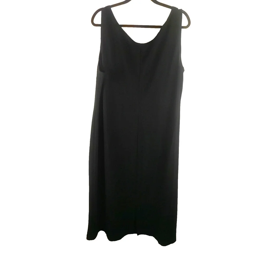 Black Jumper Dress Knee Length Sleeveless Size 24 W Church Business - Picture 3 of 7